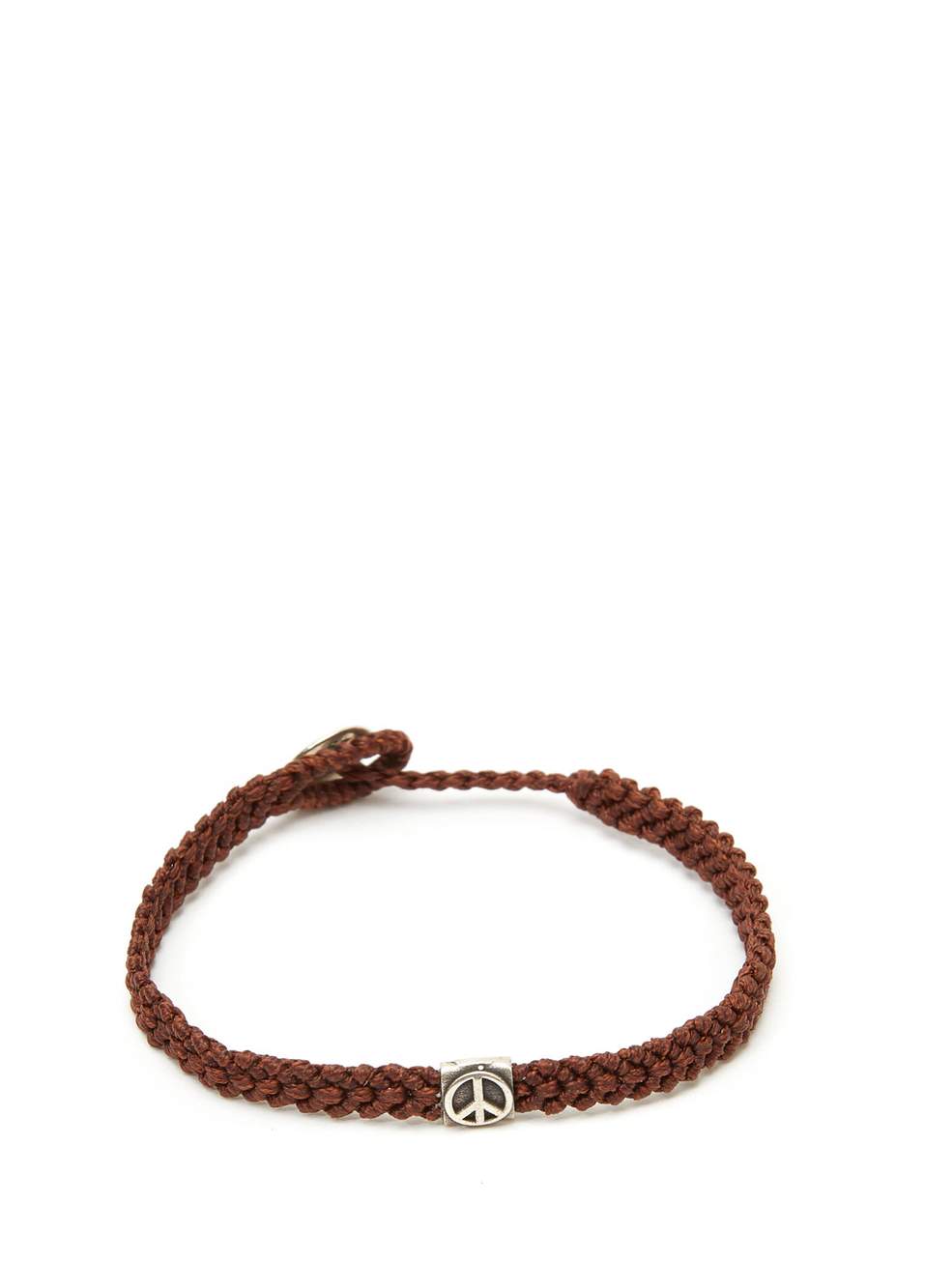 Peace Braided Wax Erkek Gümüş Bileklik — صورة المنتج 3 من 4