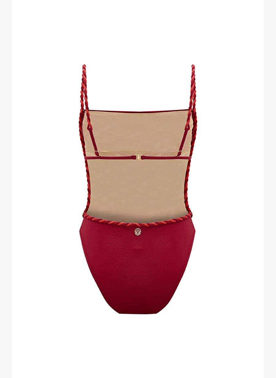 Theemin Ruby Husk Burgundy Strapless Swimsuit — Product image 3 of 5