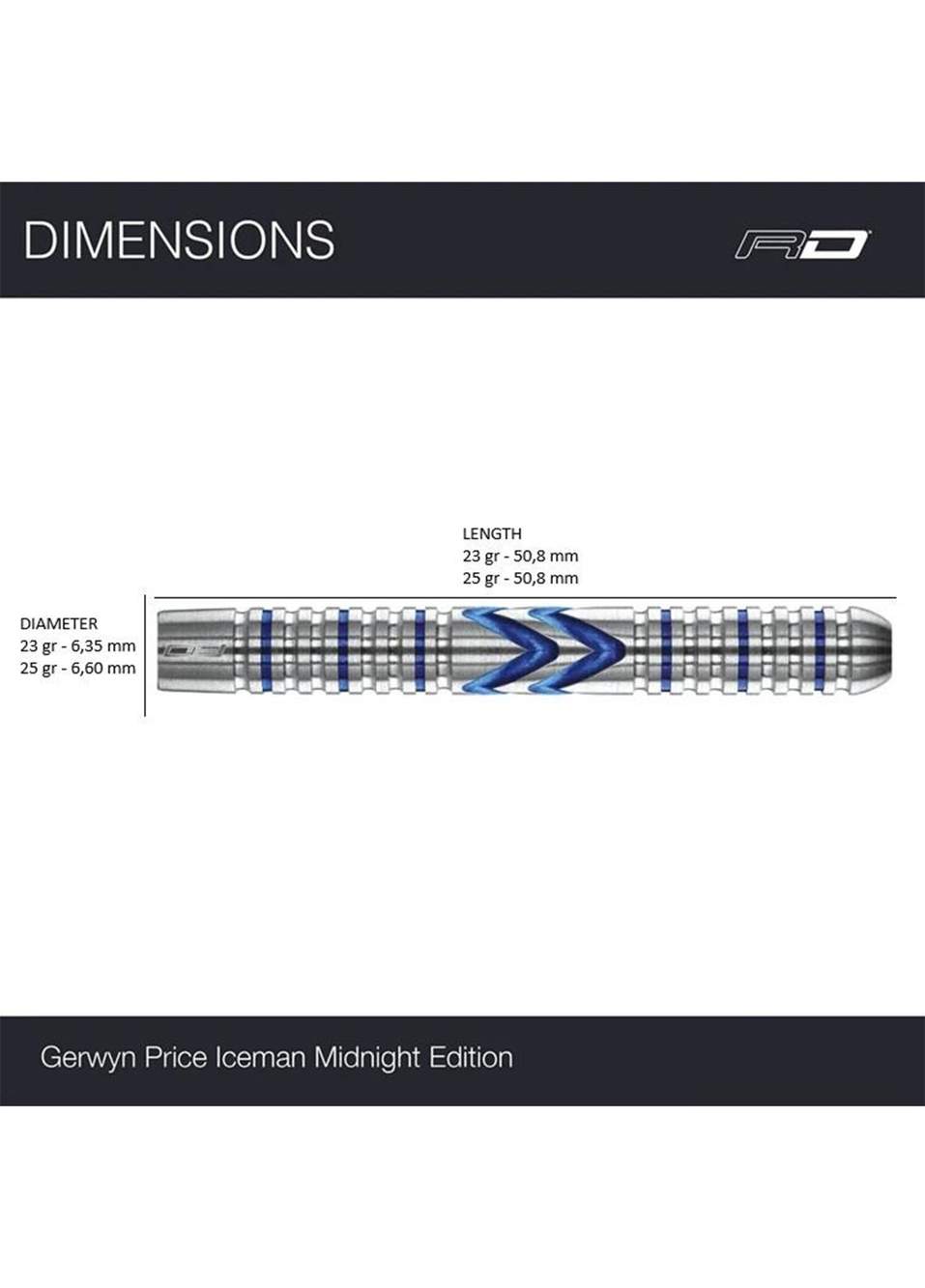 Gerwyn Price Midnight Edition %90 Tungsten Çelik Uçlu Dart Oku — صورة المنتج 3 من 3