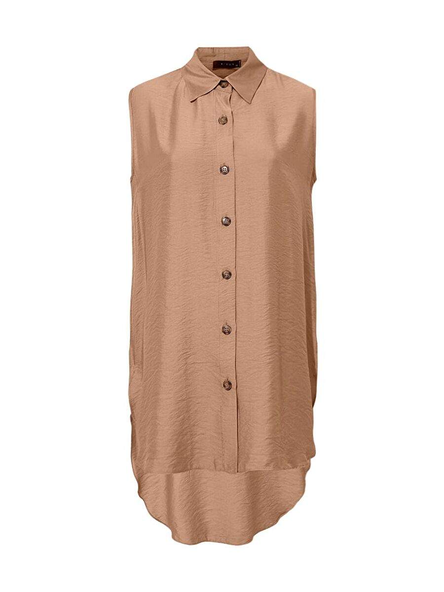 Kolsuz Rahat Kesim Gömlek - Camel — Product image 3 of 5