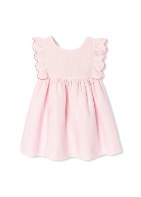 Light Pink Linen Girl Baby Dress