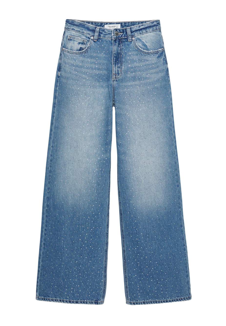 Straight-leg baggy jeans with rhinestones — Product image 3 of 38