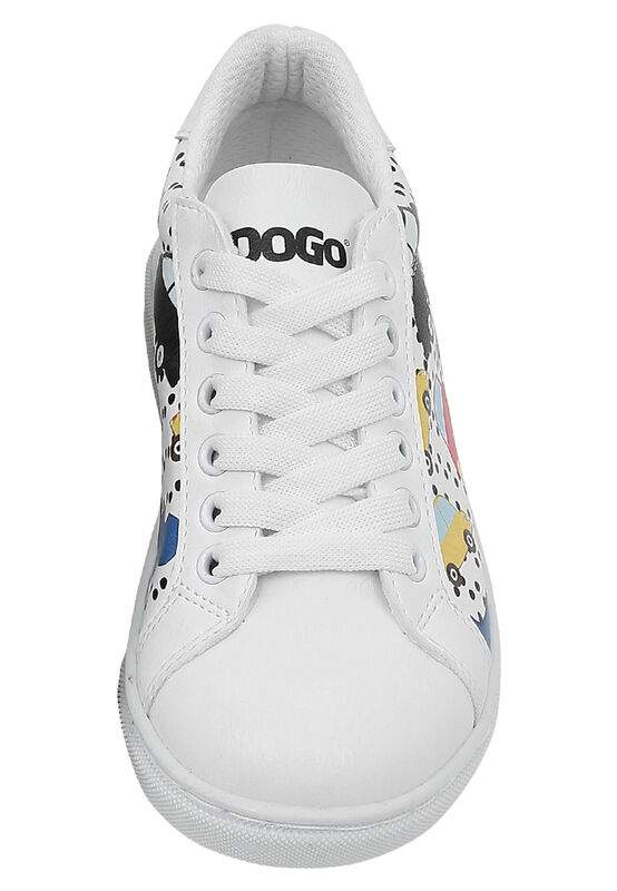 Unisex Kids Vegan Leather White Sneakers - Just Go Somewhere Design — Product image 7 of 8