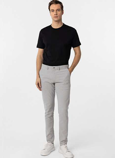 Suvari Gri Erkek Slim Fit Armurlu Pantolon Pn2020500681