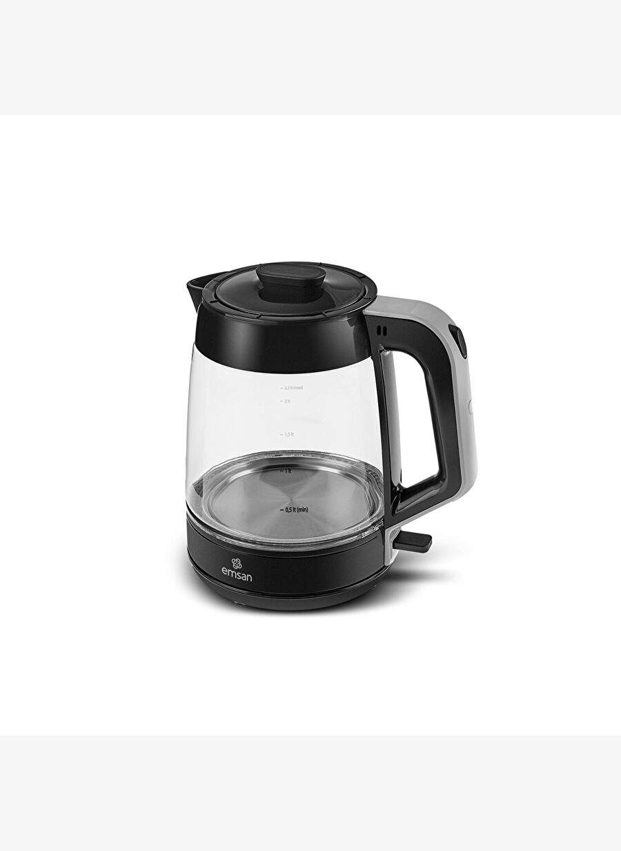 Emsan Glass Tea XL 2 in 1 Cam Çay Makinesi ve Kettle Space Gray — صورة المنتج 3 من 3