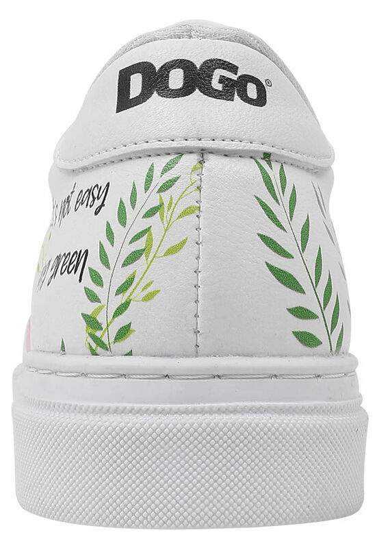 Unisex Kids Vegan Leather White Sneakers - It's Not Easy Being Green Design — Product image 8 of 8