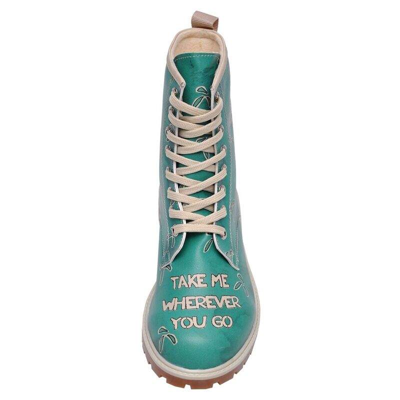 Women Vegan Leather Green Long Boots - Koala Hug Design — Product image 7 of 10