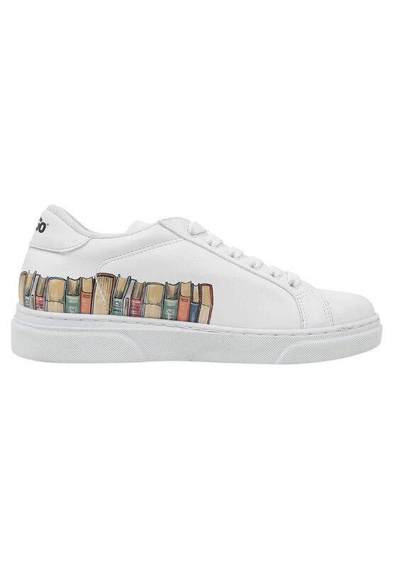 Unisex Kids Vegan Leather White Sneakers - The Wise Owl Design — Product image 7 of 9