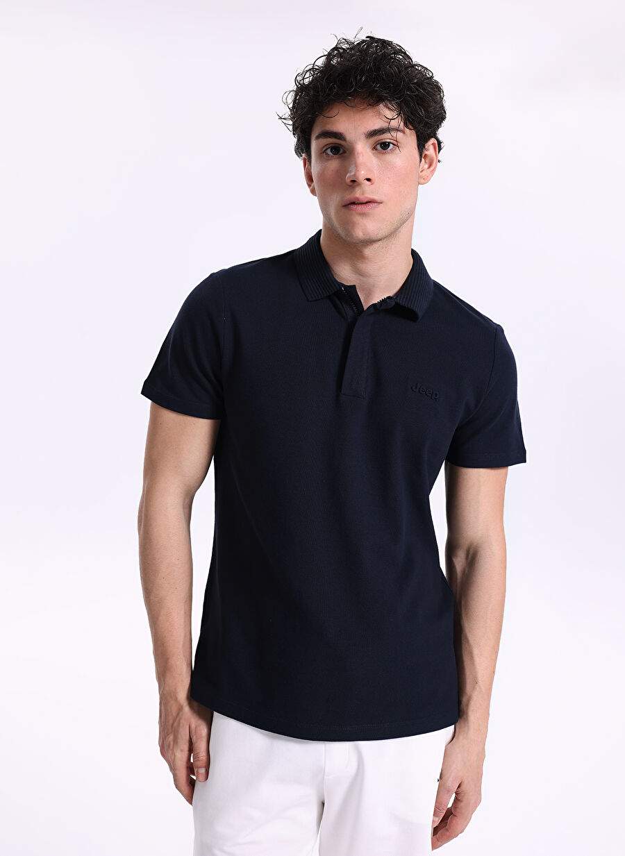 Navy Men's 100 Cotton Relaxed Polo T Shirt C4sm Tst4528 — Product image 3 of 5