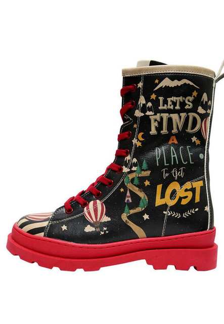 Women Vegan Leather Multicolor Zipper Long Boots - Let's Find a Place to Get Lost Design