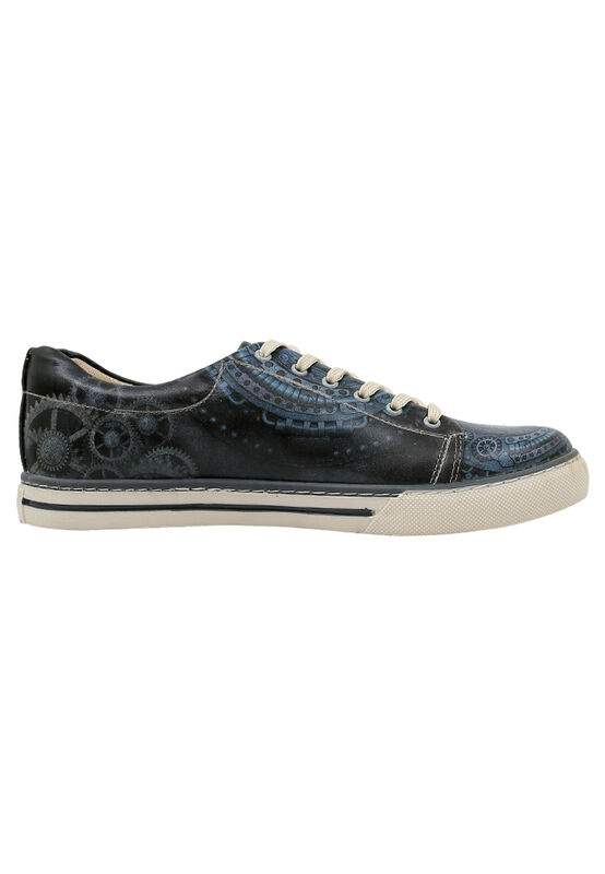 Men Vegan Leather Navy Blue Sneakers - Time's Up Deer Design — صورة المنتج 5 من 7