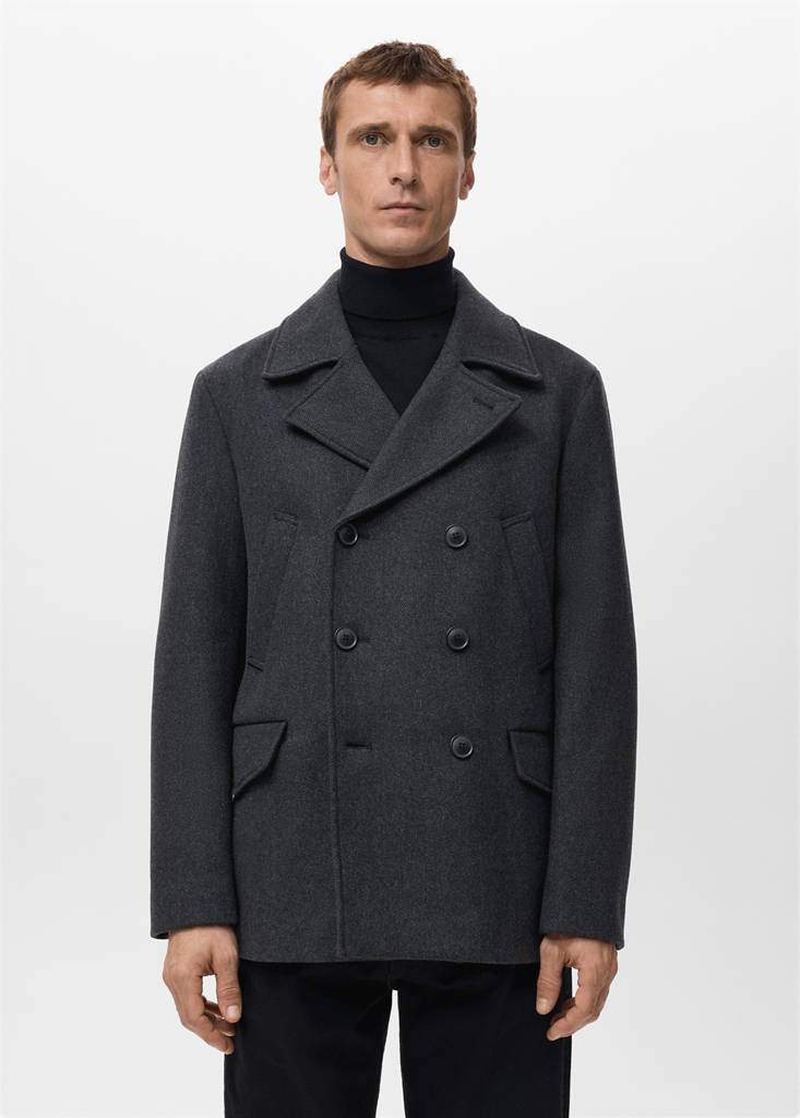 Short double-breasted wool coat — Product image 14 of 20