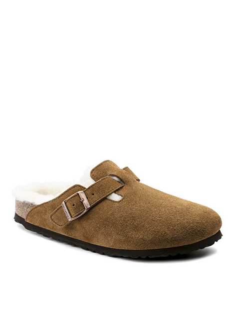 Birkenstock Vizon Erkek Süet + Yün Terlik 1001141 BOSTON FELL VL