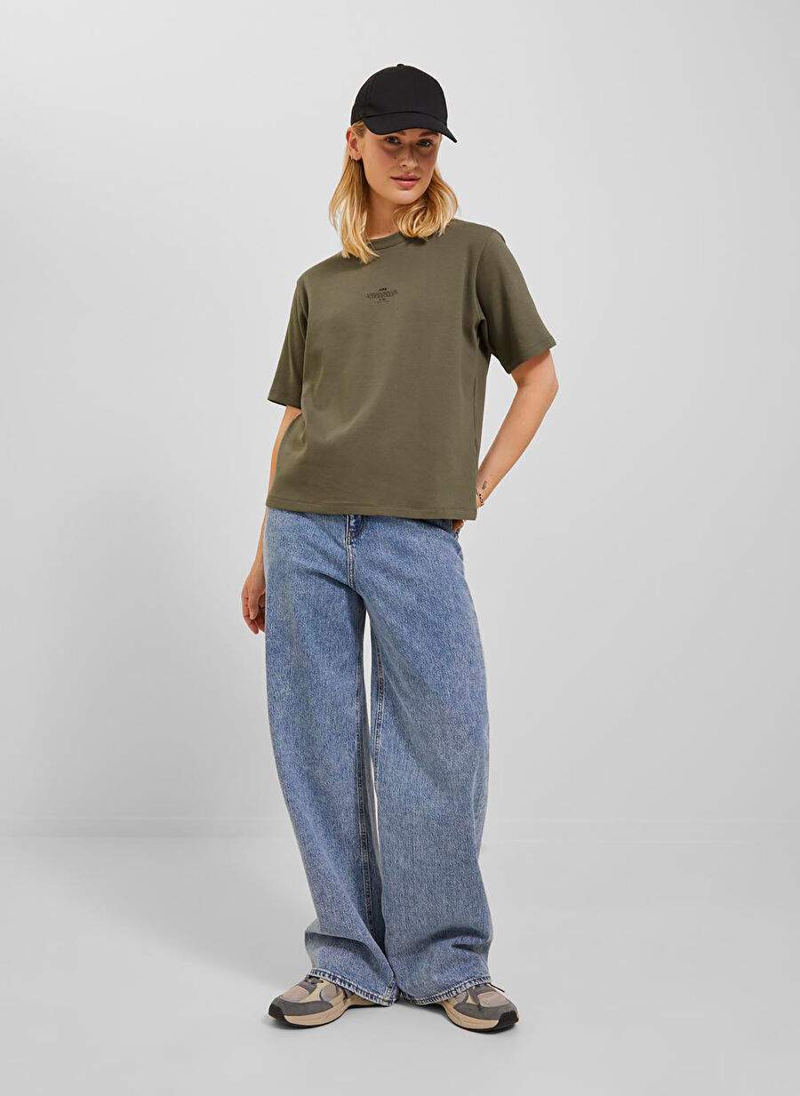 JJXX Crew Neck Printed Dark Green Women's T-Shirt JXISA BELLE LOOSE SS TEE JRS — Product image 7 of 8
