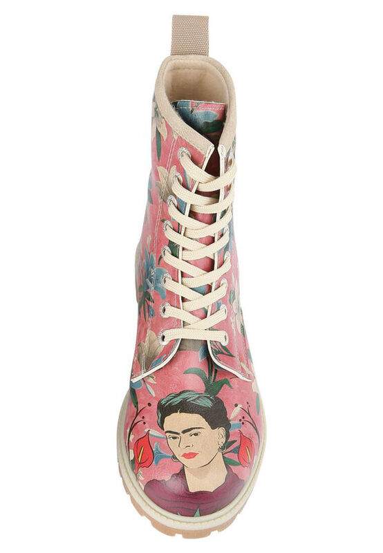 Women Vegan Leather Multicolor Long Boots - Like You Are Magic Frida Kahlo Design — Product image 5 of 7