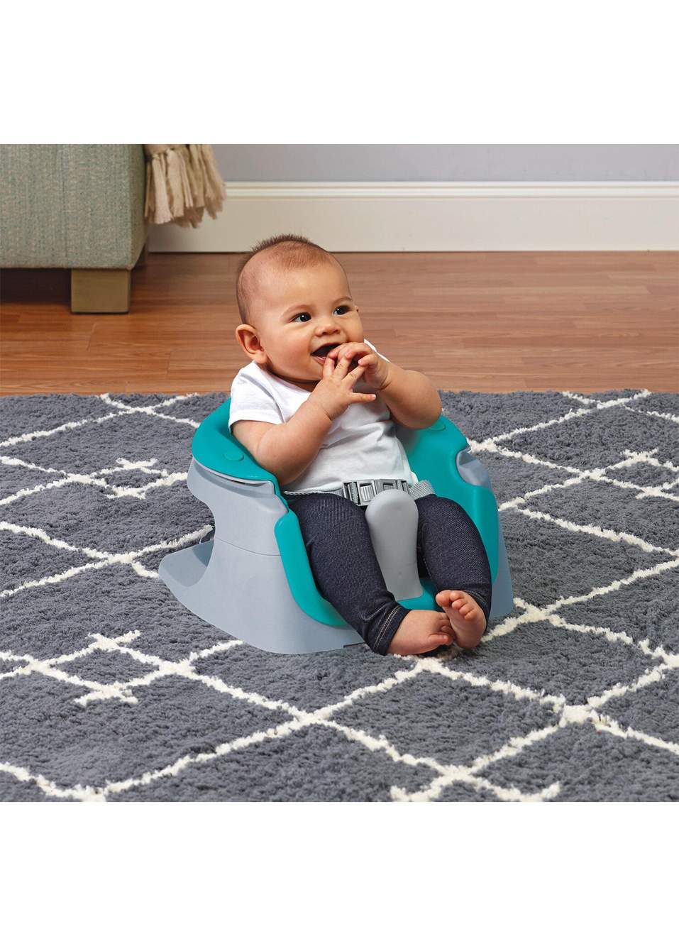 SuperSeat® Turkuaz Gri 4'ü 1 Arada Çok Amaçlı Portatif Bebek Mama Sandalyesi — صورة المنتج 3 من 4
