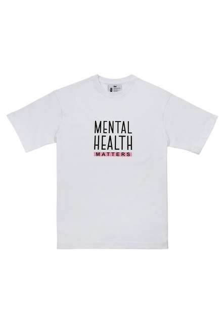 Men Vegan White T-Shirt - Mental Health Matters Design