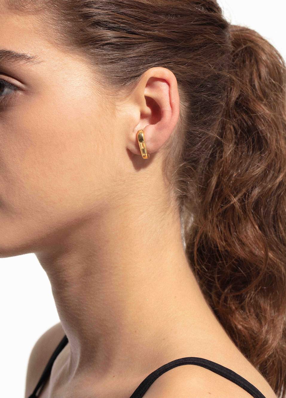 Nixie Earring 925 Ayar Gümüş Üzeri 1 Mikron Altın Kaplama Unisex Küpe — صورة المنتج 3 من 4