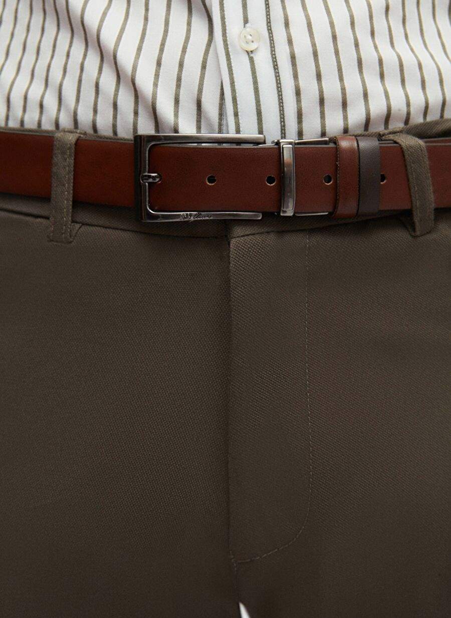 Ds Damat Slim Fit Haki Armurlu Yan Beli Lastikli Esnek Likral Yandan Cepli Chino Pantolon — صورة المنتج 5 من 6