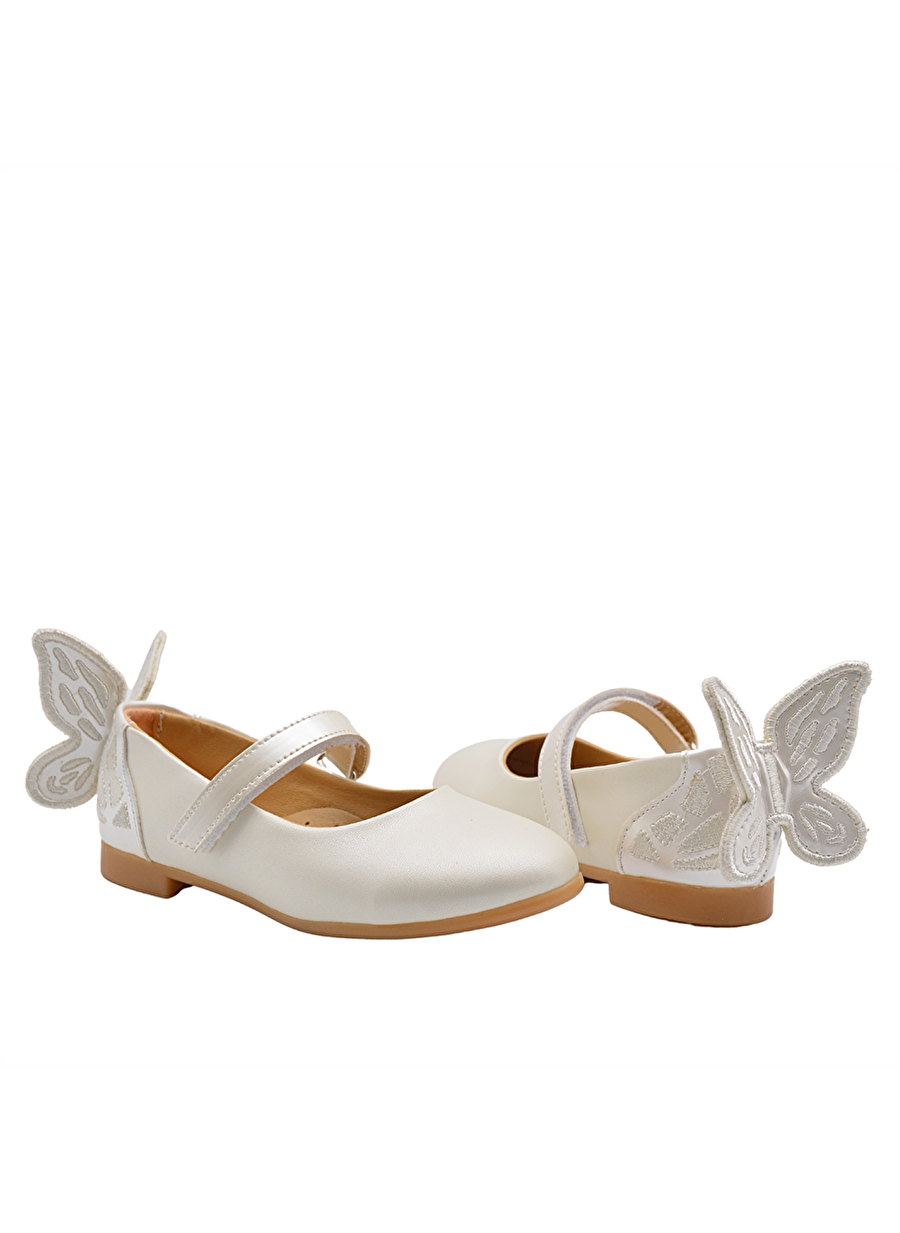 Mariposa Butterfly Figure Detailed Girl Babet Shoe Pearl Color — صورة المنتج 6 من 7