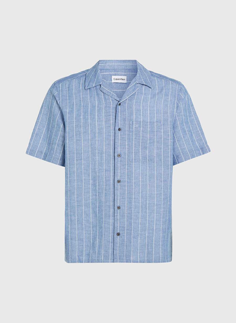 Calvin Klein Slim Fit Dugmeli Yaka Mavi Erkek Gomlek K10k112701c41 — صورة المنتج 3 من 3