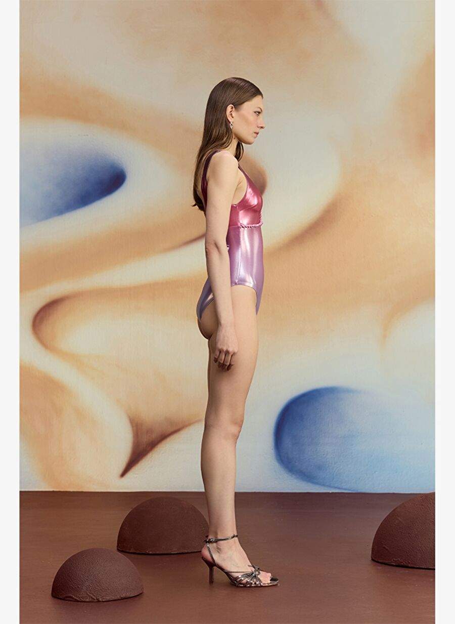 Vermira Magenta Pink Burgu Detaylı Halter Mayo — صورة المنتج 3 من 6