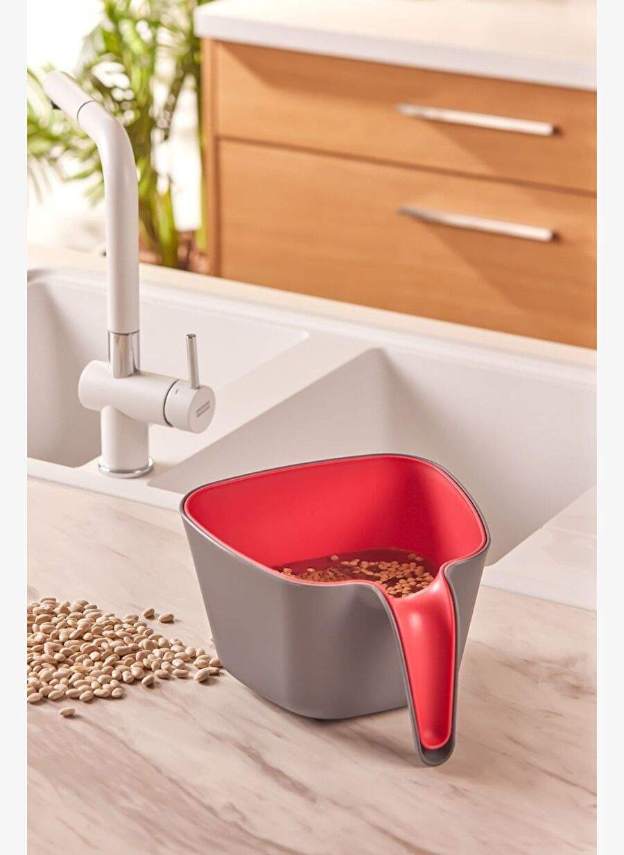 Emsan Nell Gray&Red 2-Piece Strainer — Product image 3 of 4