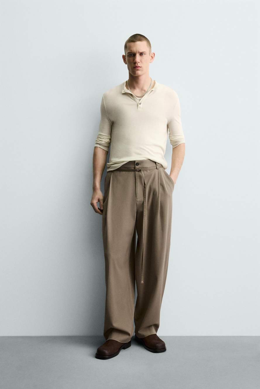 BALLOON FIT TROUSERS WITH PLEATS AND BELT — Product image 7 of 11