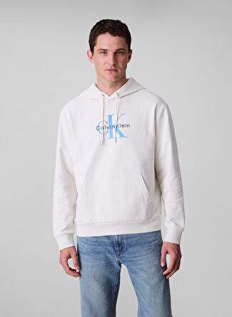 Calvin Klein Jeans Beyaz Erkek Kapuson Regular Fit Baskl Sweatshirt Lv04rc282gyas Ls Eu Monologo 350ter — Product image 8 of 25