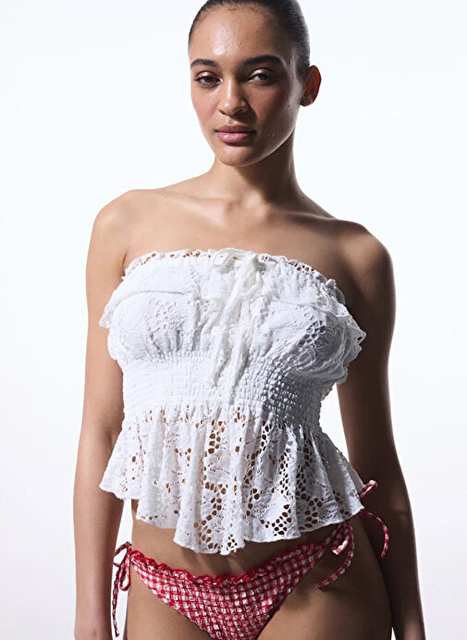 White Kadn Straplez Bustier Pljq58ty25iy