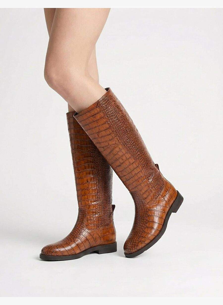 Mavros Hakiki Kroko Deri Taba Kadın Çizme — Product image 4 of 5