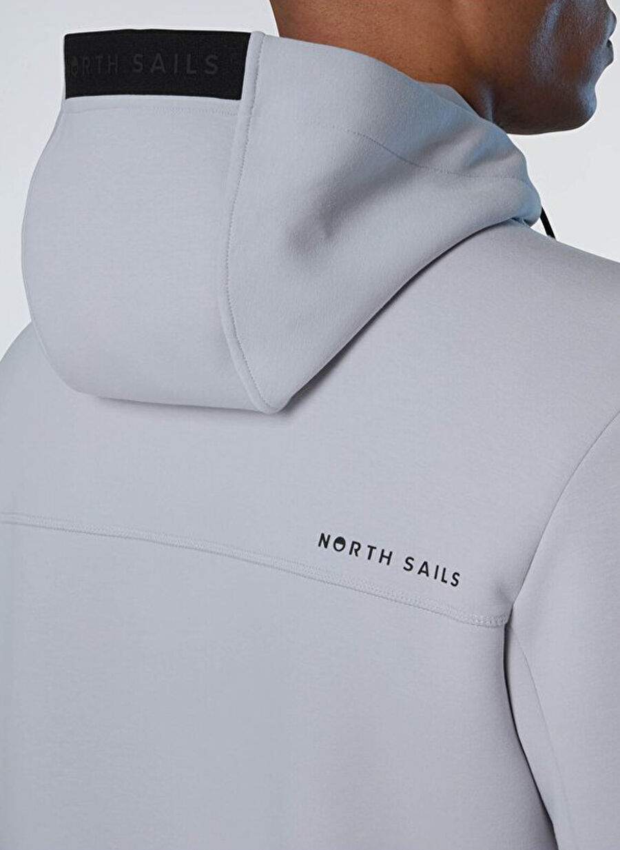 North Sails Gri Erkek Fermuarl Regular Fit Logo Baskl Sweatshirt Ns0000691097 — صورة المنتج 6 من 8