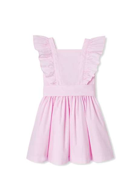 Pink Poplin Weightlifting Collar Girl Children Dress