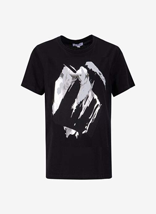 Limon Siyah Kadın Loose Fit Baskılı T-Shirt L5SL-TST5810 — صورة المنتج 28 من 35
