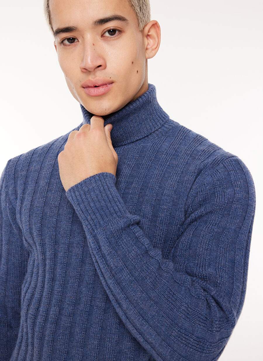 Tombolini Cycling Collar Slim Fit Navy Men's Sweater — Product image 3 of 6