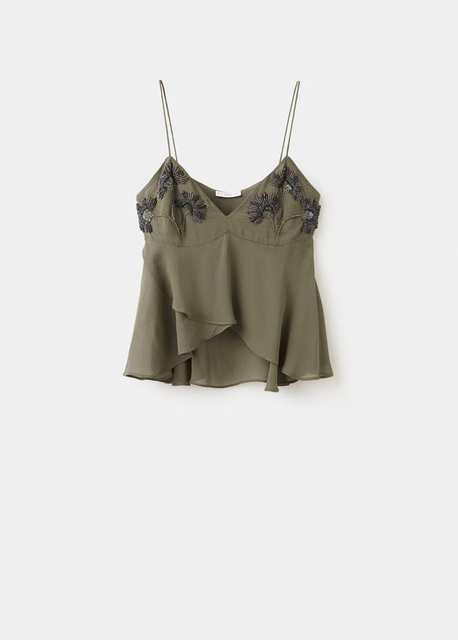 Embroidered appliqué top