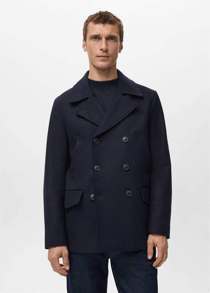 Short double-breasted wool coat — Product image 4 of 20