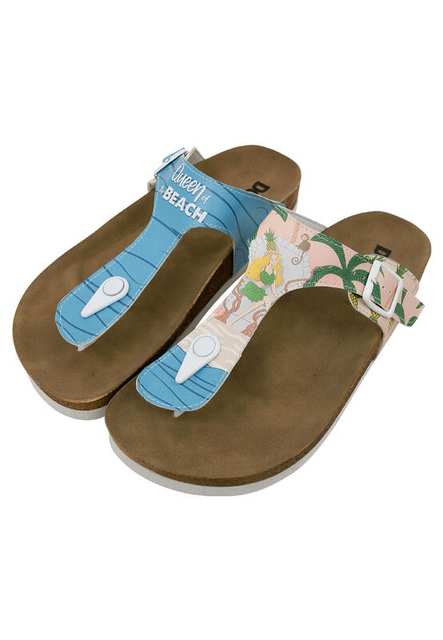 Women Vegan Leather Multicolor Slippers - Queen of the Beach Design