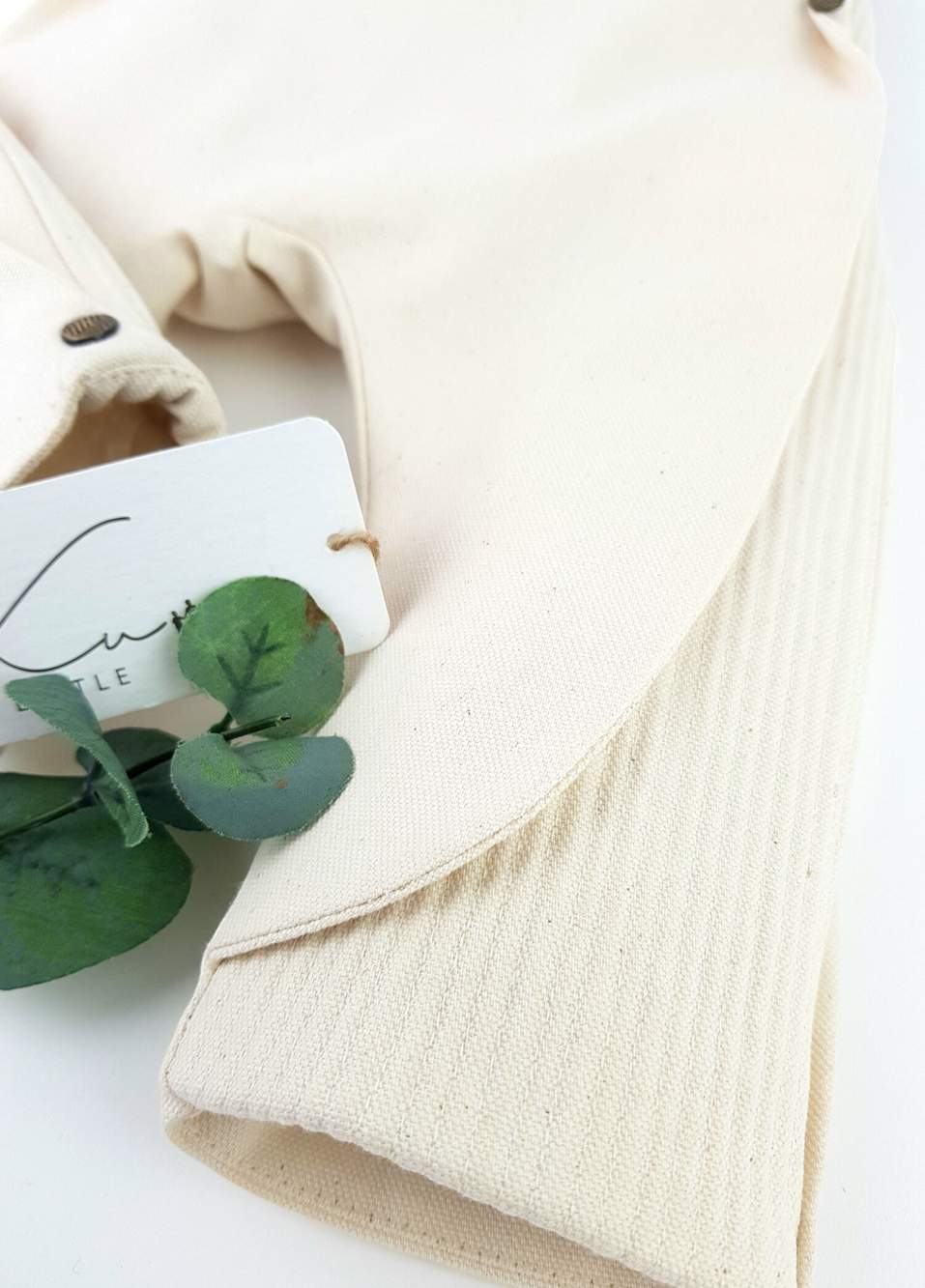 Krem Rengi Kanvas Biye Detaylı Salopet ve Gömlek Erkek Bebek İkili Set — صورة المنتج 3 من 4