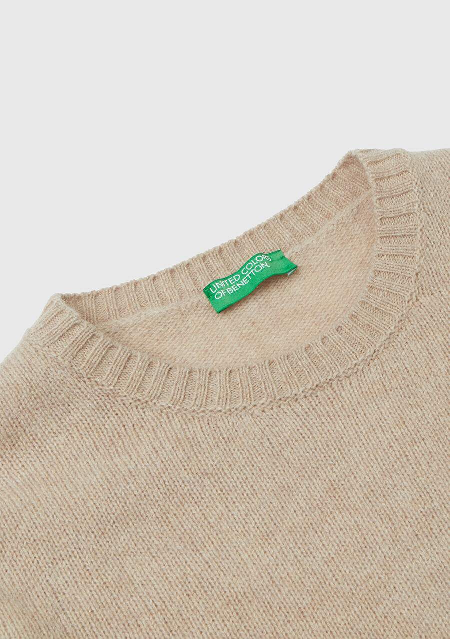 Kadn Bej Melanj Bisiklet Yaka Shetland Kazak — Product image 4 of 6