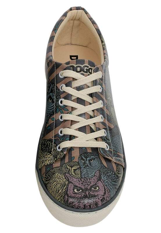 Men Vegan Leather Multicolor Sneakers - Ever Feel Like You're Being Watched Design — صورة المنتج 5 من 7