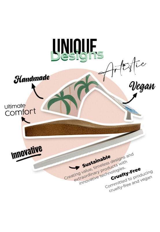 Women Vegan Leather Multicolor Slippers - Queen of the Beach Design — صورة المنتج 4 من 8