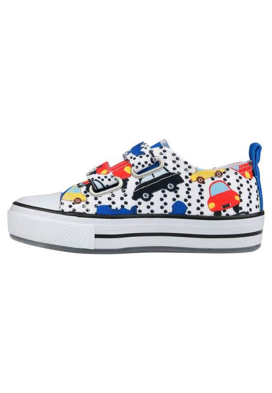 Unisex Kids Vegan White Light-Up Velcro Sneakers - Just Go Somewhere Design — Product image 6 of 9