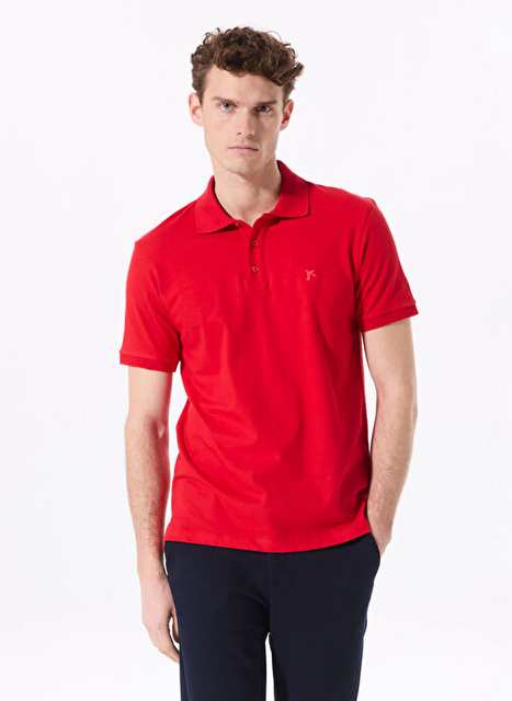 Krmz Erkek Regular Fit Polo T Shirt Legolas Y