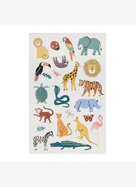 Meri Meri - Wild Animals Tattoo Sheet - Vahşi Hayvanlar Geçici Dövmeleri - 2'li
