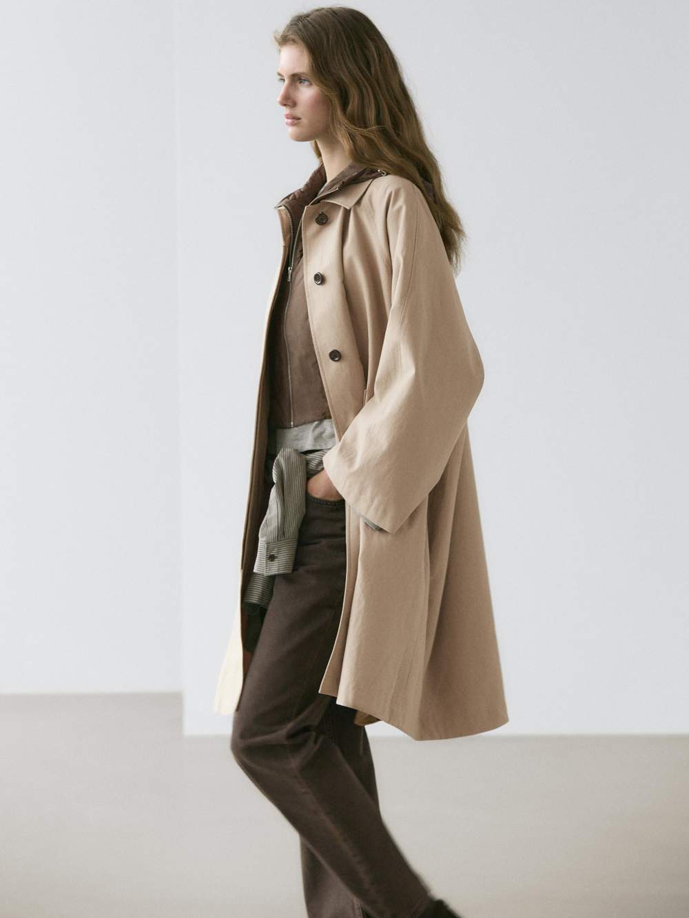 Cape trench coat with hood — Product image 4 of 13