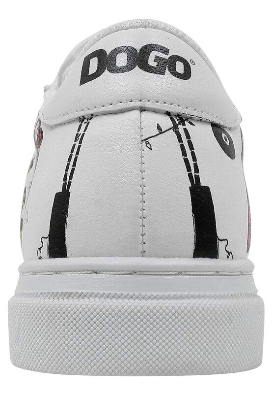Unisex Kids Vegan Leather White Sneakers - Party Design — صورة المنتج 8 من 8