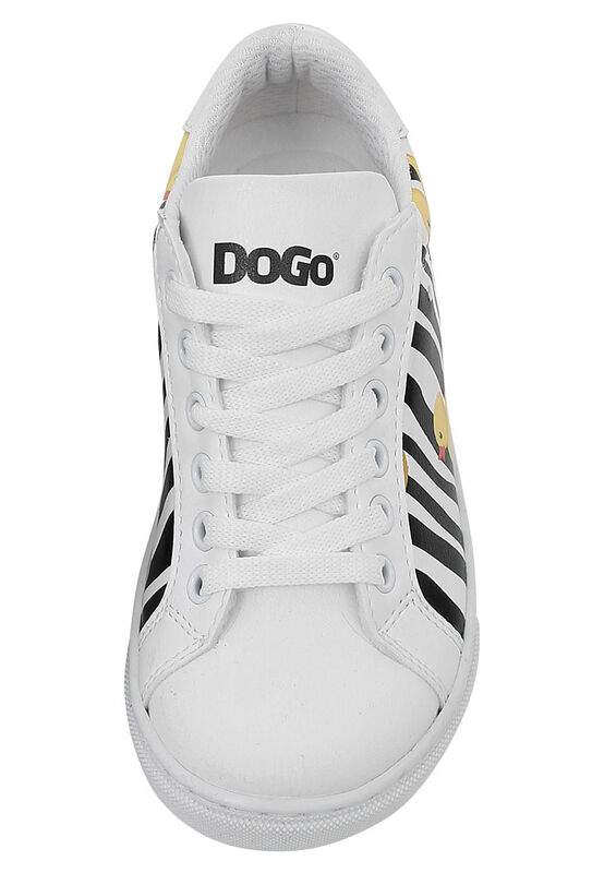 Unisex Kids Vegan Leather White Sneakers - Ducky Design — Product image 7 of 8
