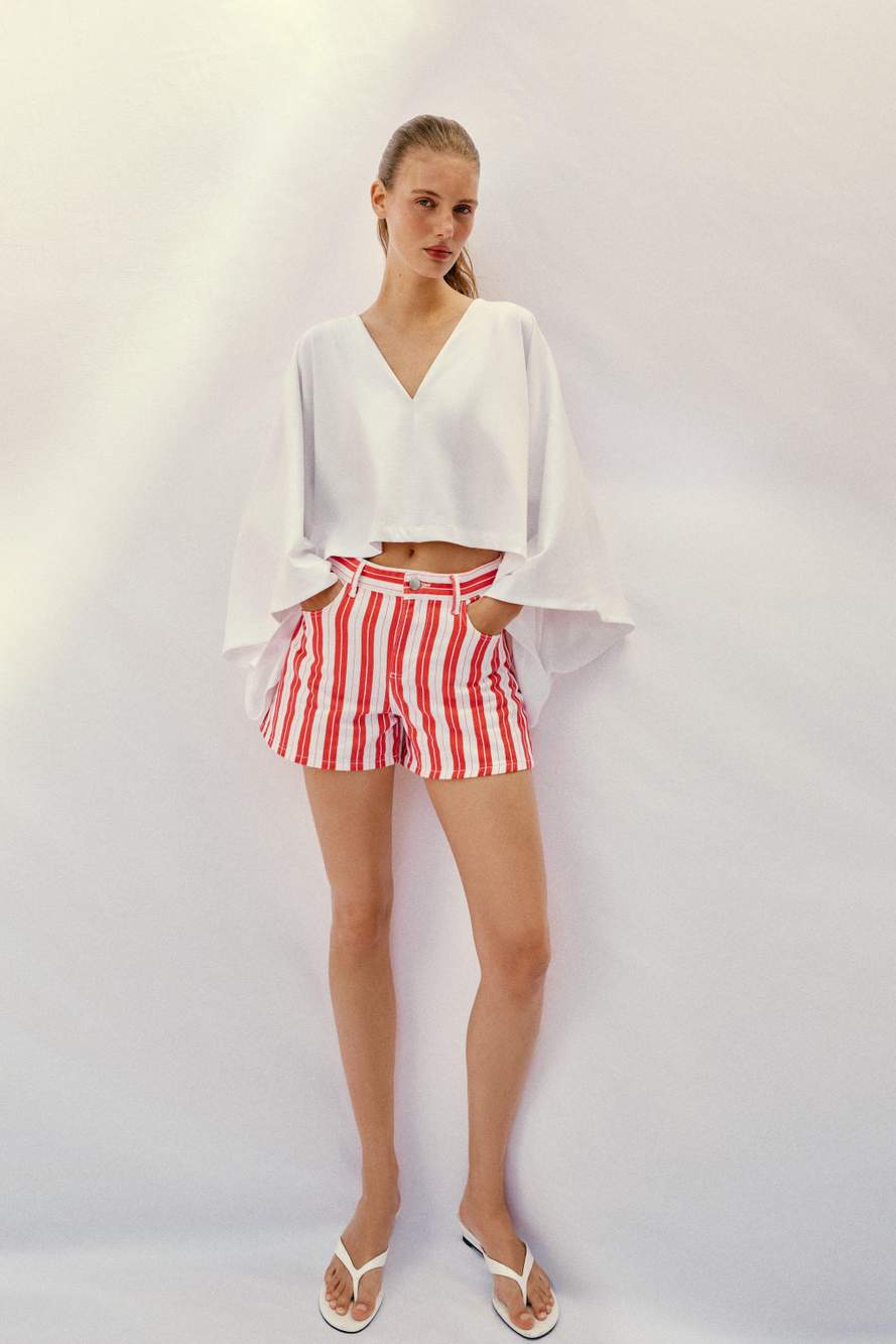STRIPED MOM FIT SHORTS — Product image 5 of 8