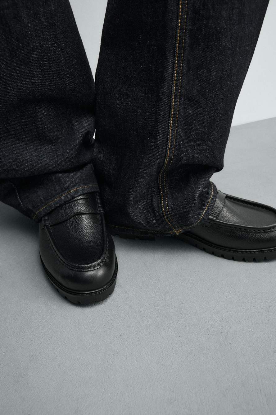 LEATHER LOAFERS WITH TRACK SOLE — Product image 3 of 7